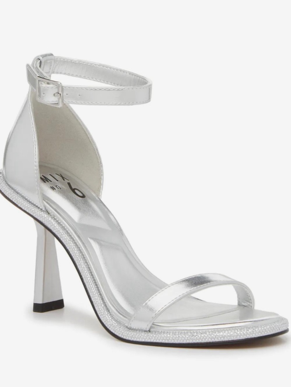 Mix No. 6 Boniti Silver Ankle-Strap Heel